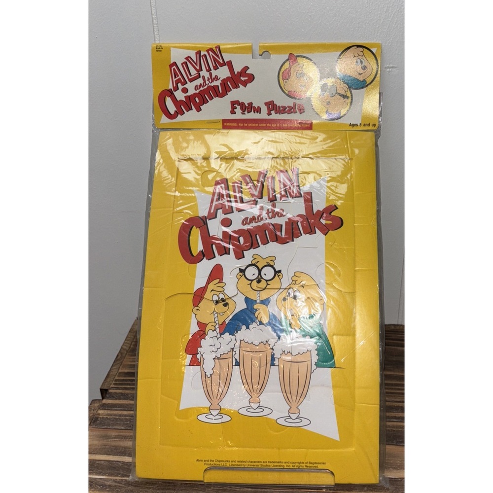 Vintage 1990s Alvin & the Chipmunks Foam Jigsaw Puzzle Sealed New